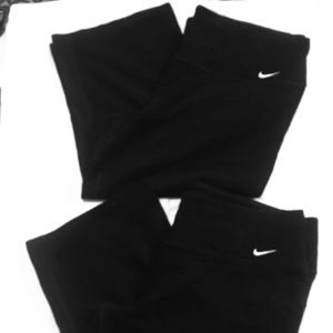 2 pair Black Nike Capris